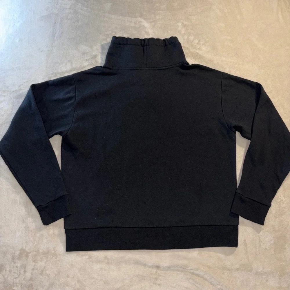 PINK Victorias Secret Funnel Neck Sweatshirt Black White Logo Cowl Pullover S